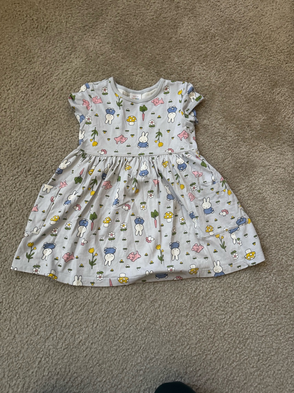 Hanna Andersson Light Blue Dress with Pink Blue Yellow Accents